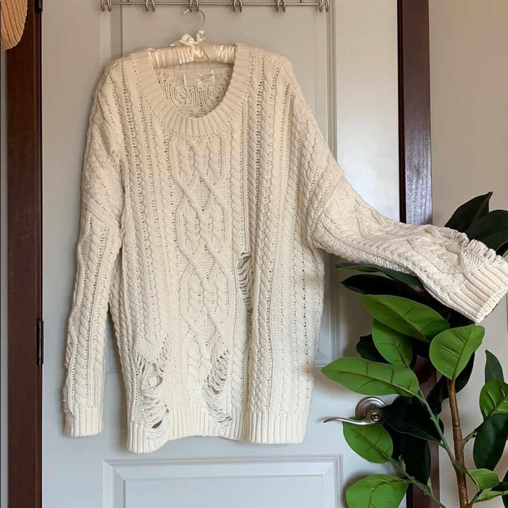 fisherman cable knit sweater from free people